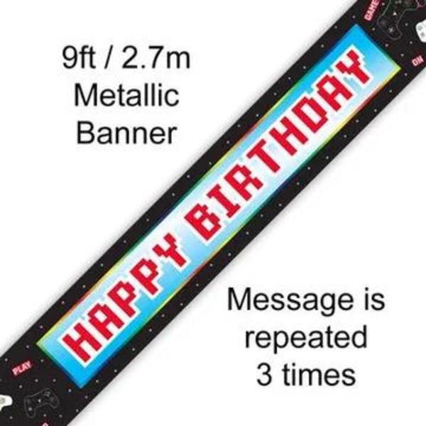 Games Controller Birthday Banner 9ft