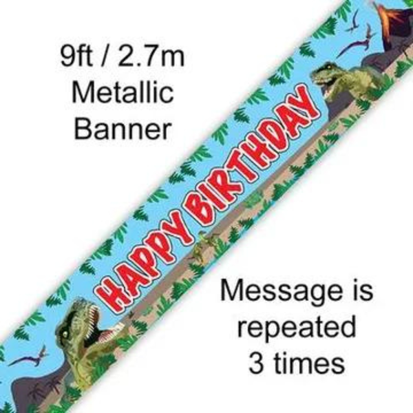 Jurassic Dinosaur Birthday Banner 9ft