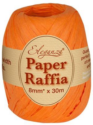 Orange Paper Raffia Balloon Ribbon 30m