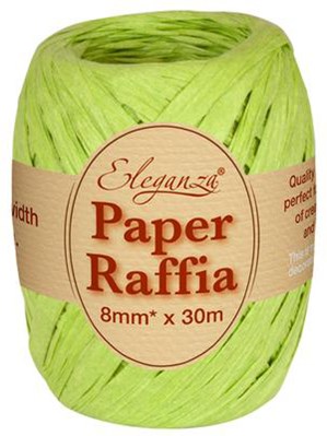 Lime Green Paper Raffia Balloon Ribbon 30m
