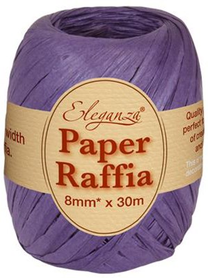 Purple Paper Raffia Balloon Ribbon 30m