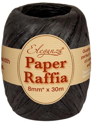 Black Paper Raffia Balloon Ribbon 30m