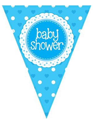 Baby Shower Blue Flag Banner 3.9M