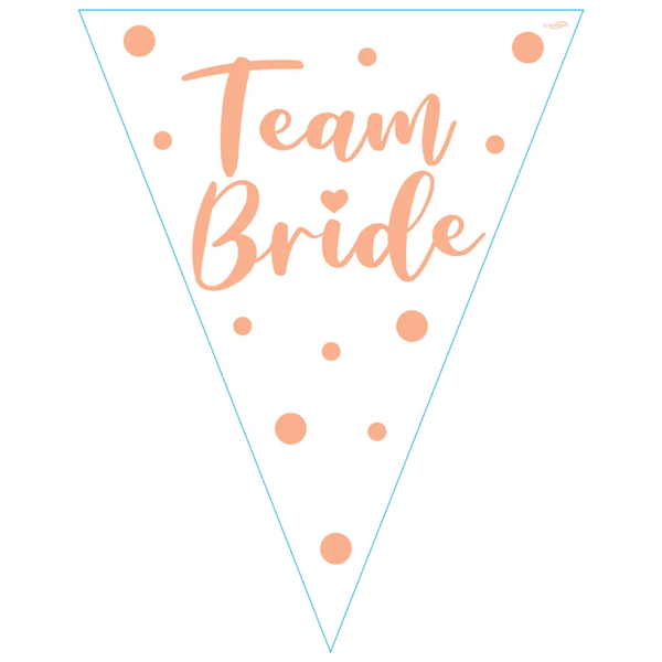 Team Bride Rose Gold Flag Bunting 3.9m