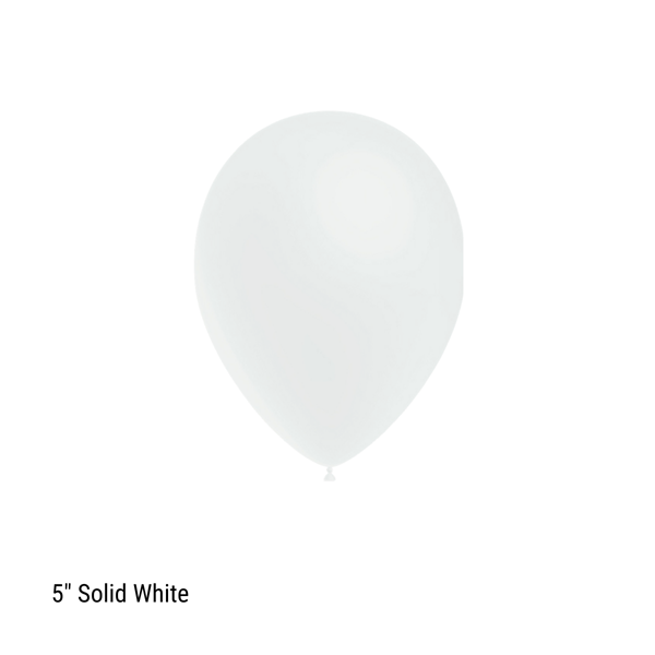 Decotex Pro 5" Fashion Solid White Latex Balloons 100pk