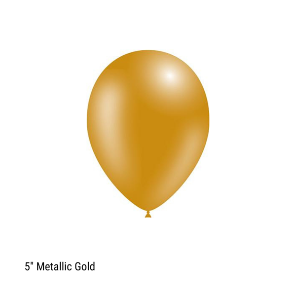 Decotex Pro 5" Metallic Gold Latex Balloons 100pk