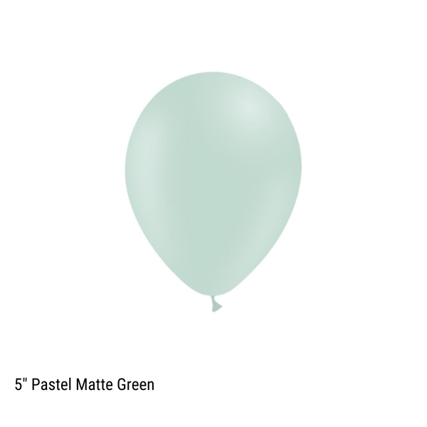 Decotex Pastel Matte 5" Green Latex Balloons 100pk