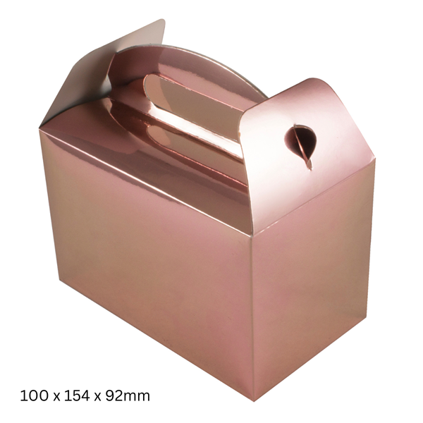 NEW Metallic Rose Gold Party Lunch Box 6pk