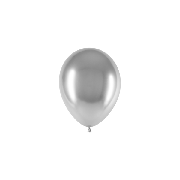 Decotex Chromium Silver 5" Latex Balloons 50pk