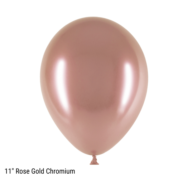 Decotex Rose Gold Chromium 11" Latex Balloons 25pk