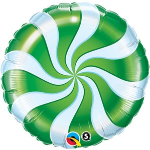 Green Candy Swirl 18" Foil Balloon