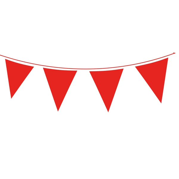 Red Solid Colour Bunting 20 Flags 10m