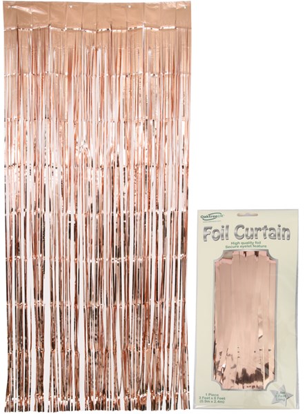 Metallic Rose Gold Foil Door Curtain 2.4M