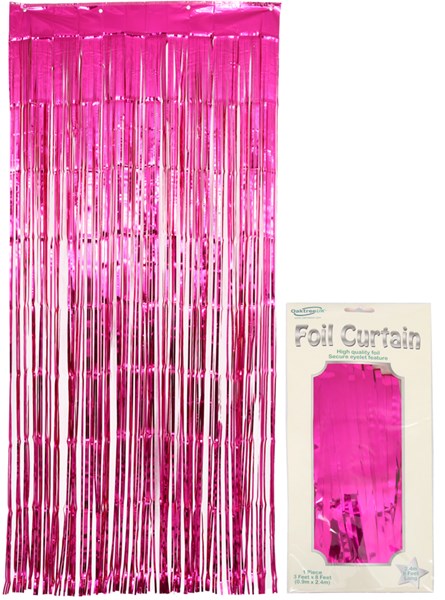 Metallic Fuchsia Foil Door Curtain 2.4M