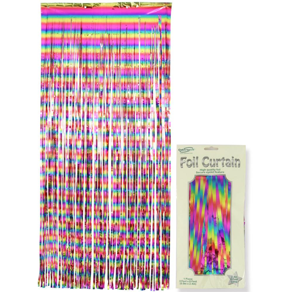 Rainbow Metallic Foil Door Curtain