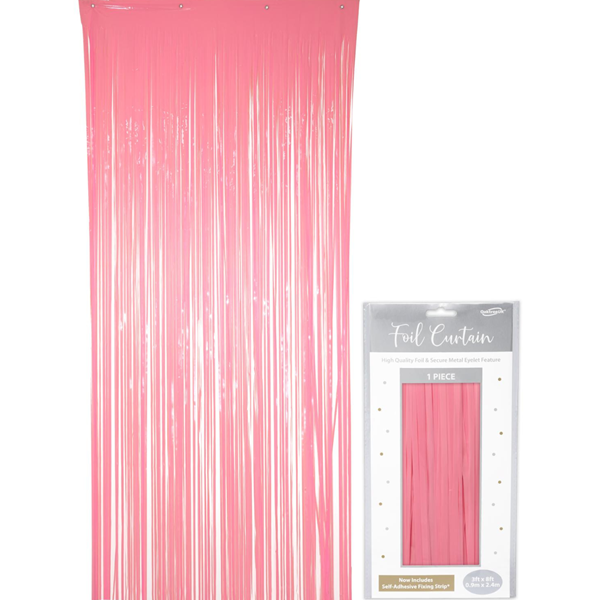 NEW Light Pastel Pink Foil Door Curtain 1m x 2m