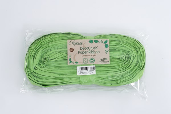 DecoCrush Lime Green Paper Ribbon 20m