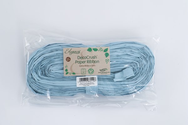 DecoCrush Light Blue Paper Ribbon 20m