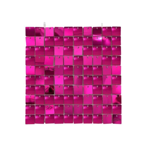 Sequin Fuchsia Pink Square Single Wall Panel 30cm x 30cm