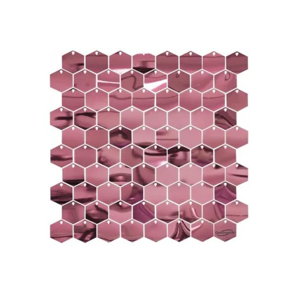 NEW Sequin Rose Gold Hexagon Single Wall Panel 30cm x 30cm