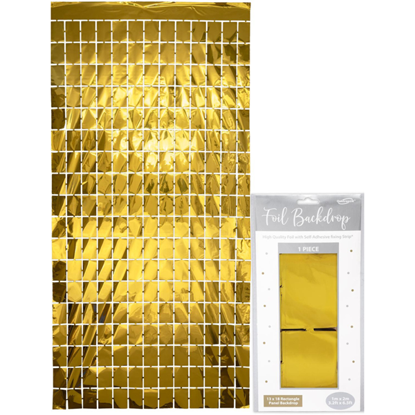 NEW Gold Retangle Foil Backdrop 1m x 2m