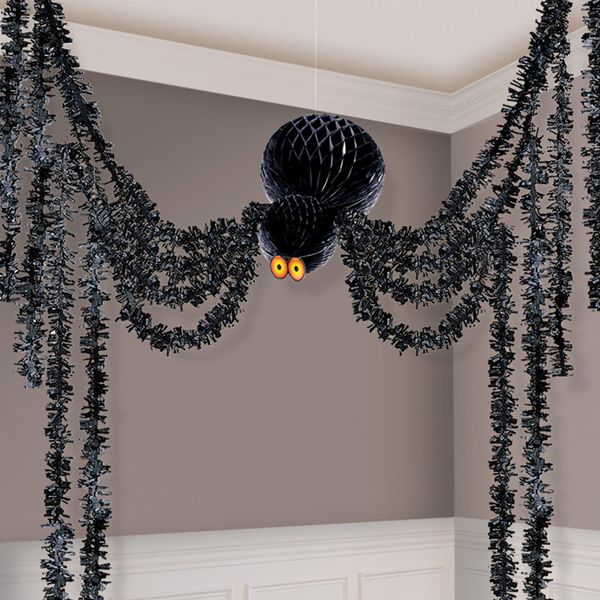 Halloween Honeycomb Hanging Spider Decoration 3.6M
