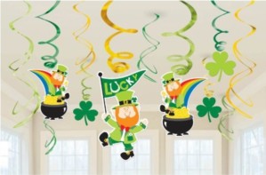 St Patrick's Day Swirl Decorations 12pk