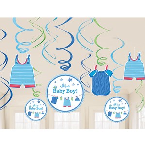 With Love - Baby Boy Swirl Decorations