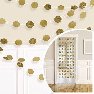 Gold Glitter String Door Hanging Decoration 2.13m