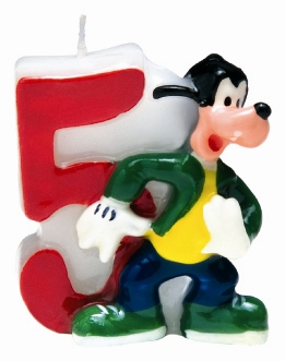 Mickey Mouse Number 5 Candle
