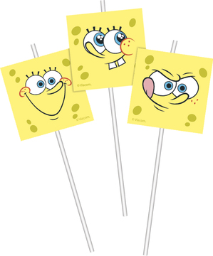 6 SpongeBob Flexi Medallion Straws