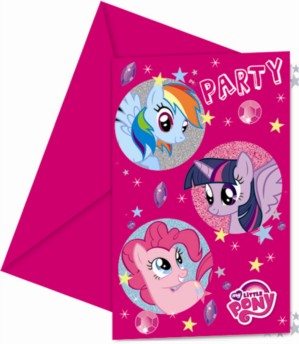 My Little Pony Sparkle Invitations and Envelopes 6pk
