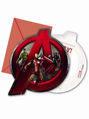 Avengers Age of Ultron Party Invitations & Envelopes 6pk