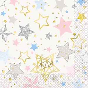 Twinkle Little Star Foil Printed Lunch Napkins 16pk