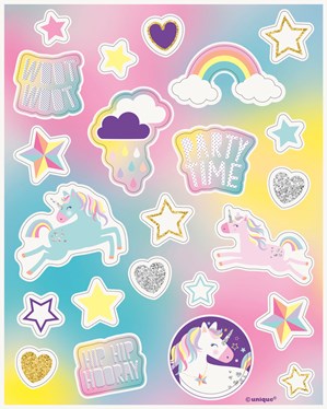 Unicorn Party Sticker Sheets Party Favours