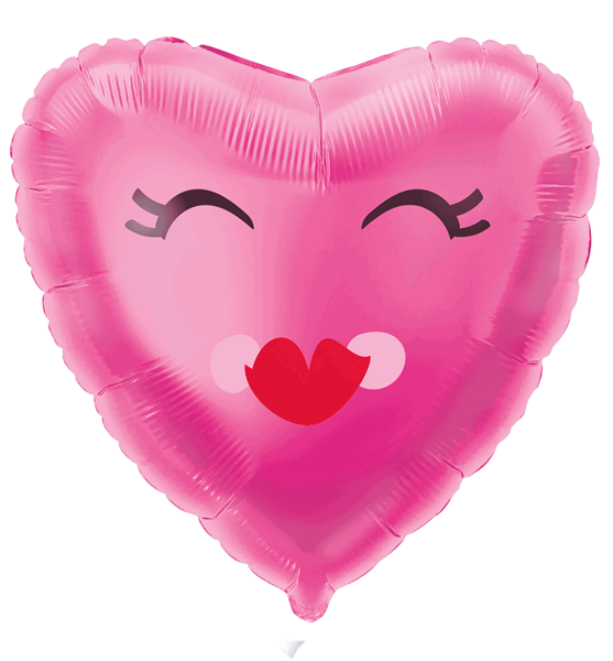 Valentine's Smiling Heart 18" Foil Balloon