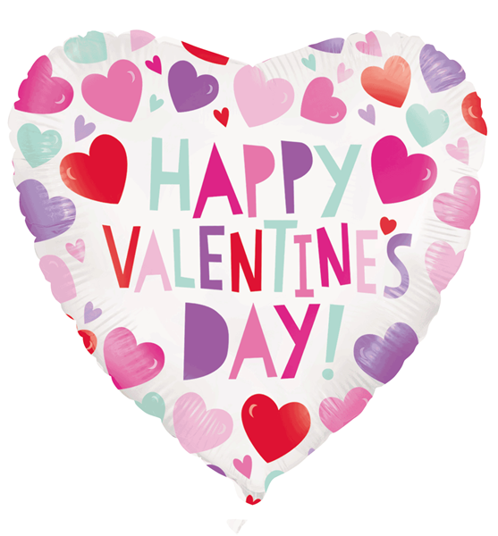 Happy Valentine's Day Hearts 18" Foil Balloon