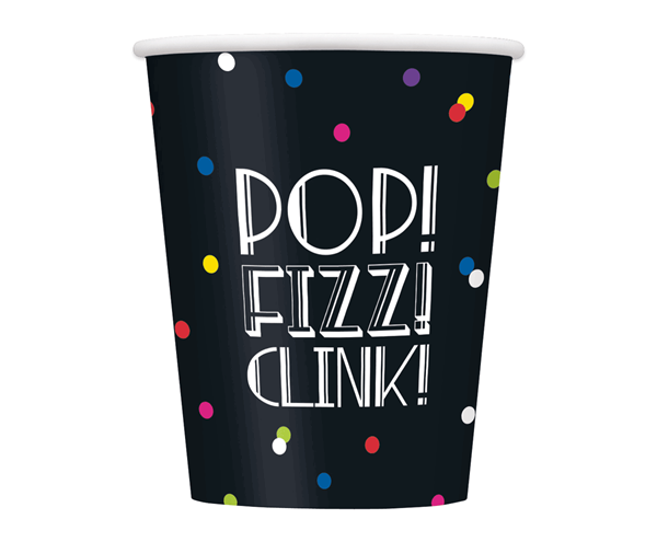 Happy New Year Neon Dots Paper Cups 8pk