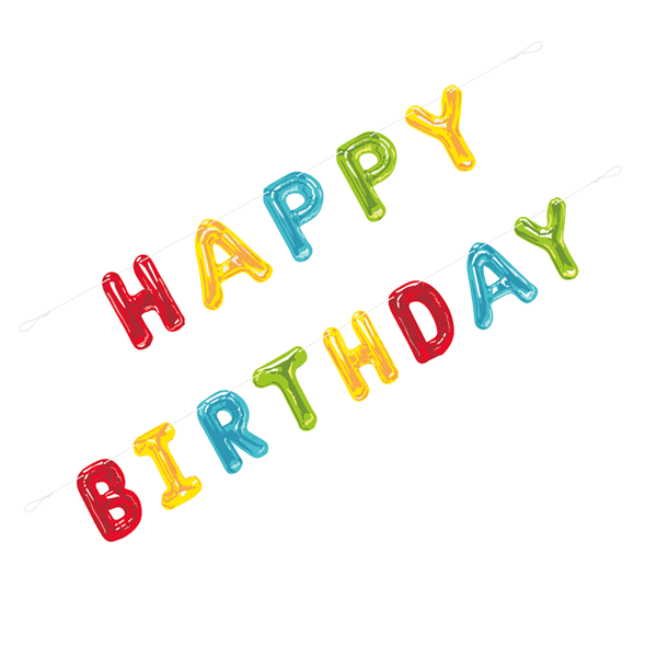 Happy Birthday Card Balloon Letter Banner 9ft