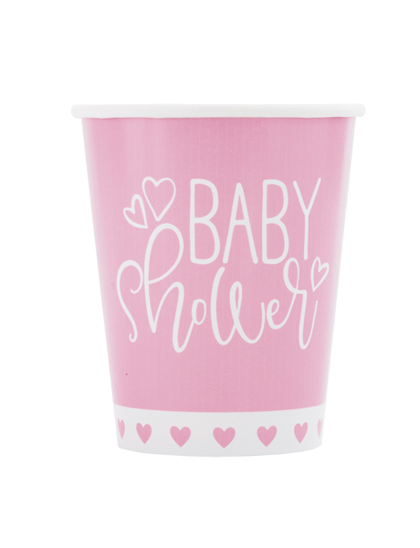 Baby Shower Pink 9oz Paper Cups 8pk