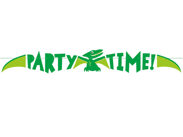 Dinosaur Party Time Banner 4.5ft