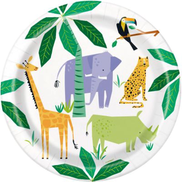 Animal Safari 9" Round Paper Plates 8pk