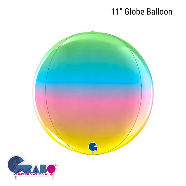 Rainbow 11" Globe Foil Balloon