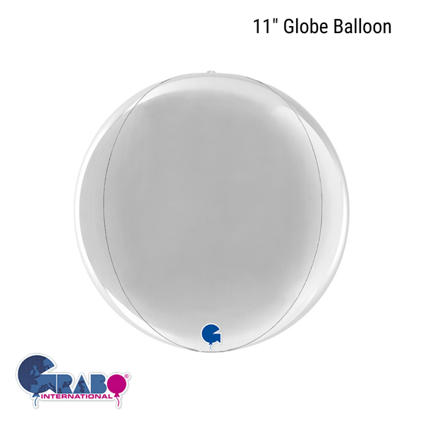 Silver 11" Globe Foil Balloon