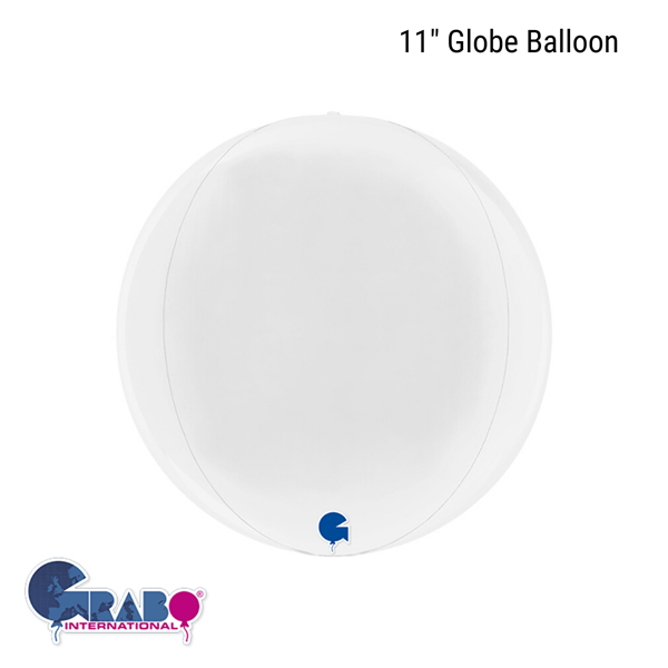 White 11" Globe Foil Balloon