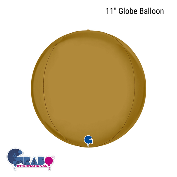Satin Gold 11" Globe Foil Balloon