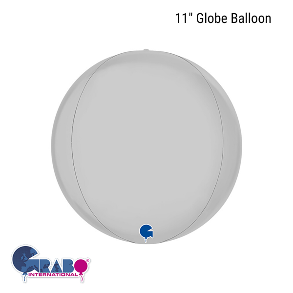 Satin White 11" Globe Foil Balloon