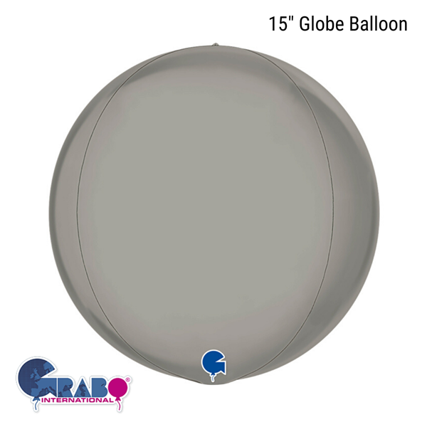 Pure Platinum 15" Globe Foil Balloon
