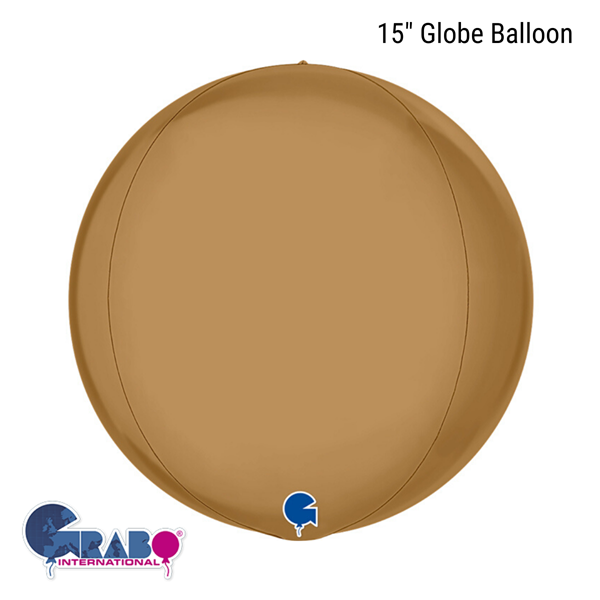 Platinum Champagne Gold 15" Globe Foil Balloon