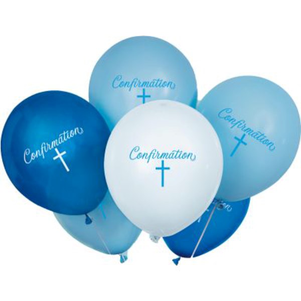 Blue Cross Confirmation 12" Latex Balloons 8pk